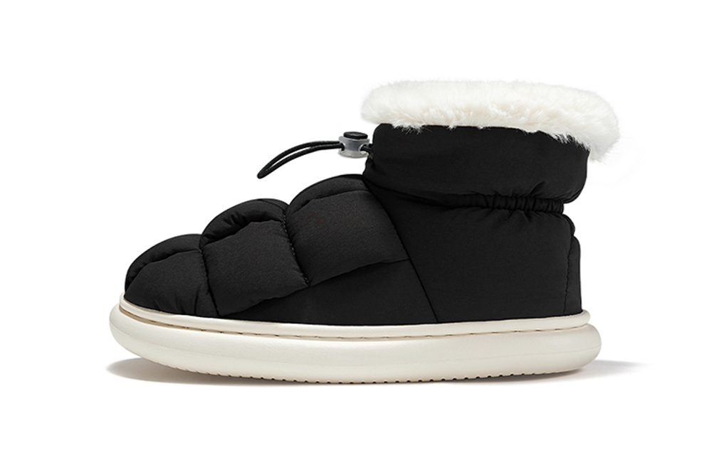 FEIYUE Tofu Insulated Shoes Waterproof Mid-top Casual Shoes Women"s Black