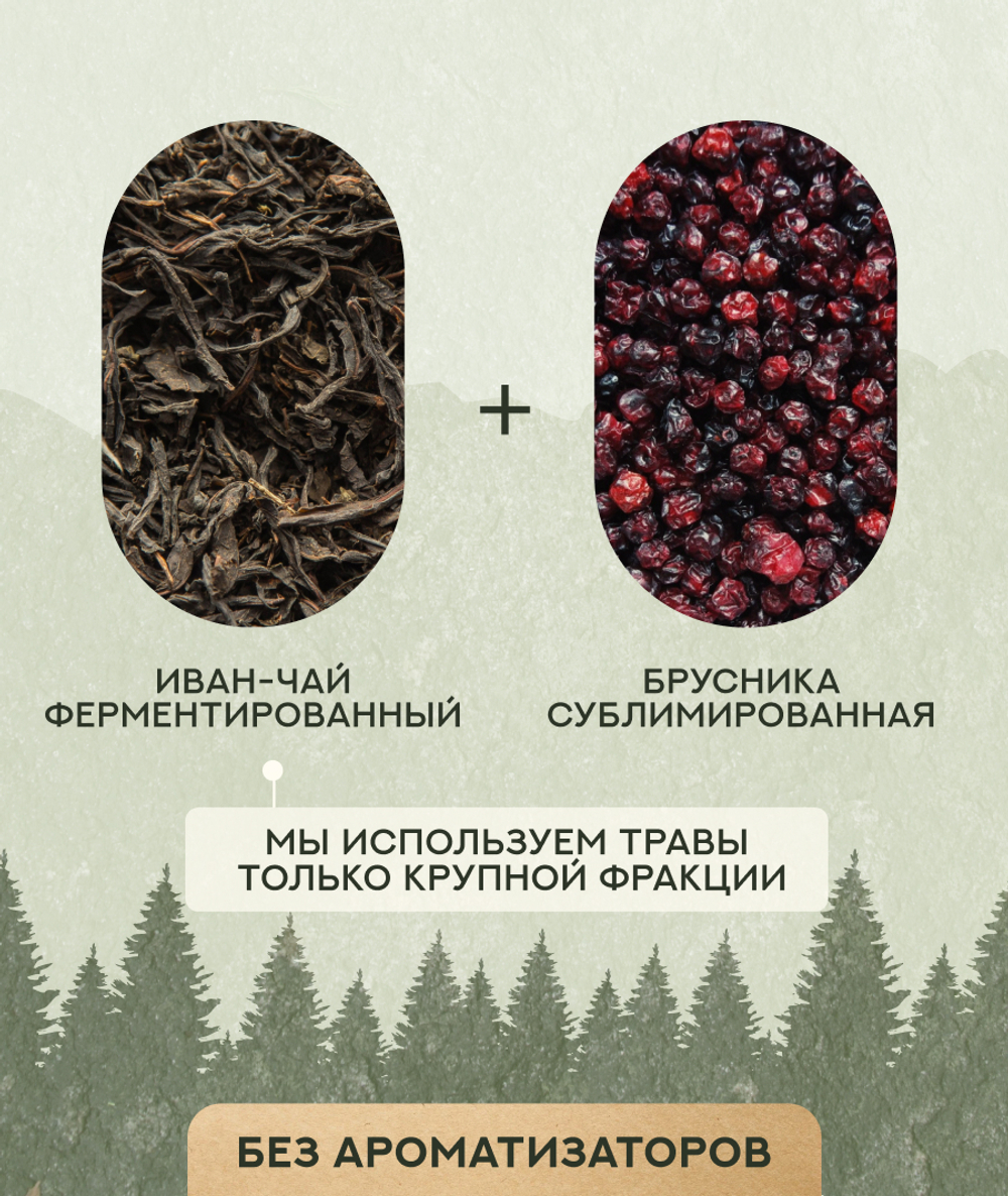 Иван чай с брусникой (фильтр пакет для заваривания чая, 15 шт)