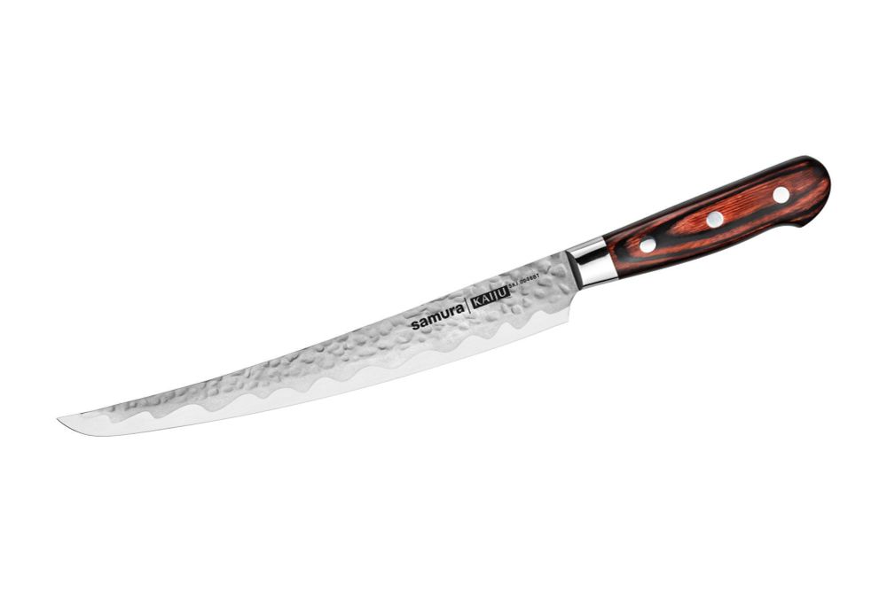 Нож кухонный Samura KAIJU для нарезки, слайсер Tanto 23 см, AUS-8, дерево, с больст