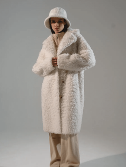 Шуба женская из 100% овечьей шерсти мериноса на зиму, белая, SilverFox