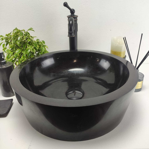 Раковина из андезита Drum Black DA-70942 (45*45*15)