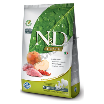 Farmina Prime Boar & Apple Adult Medium & Maxi Сухой корм для собак средних и крупных пород с мясом дикого кабана и яблоком Беззерновой 12 кг