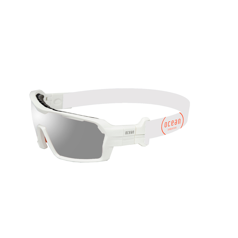 Спортивные очки OCEAN Chameleon Matt White / Revo Grey Polarized lenses