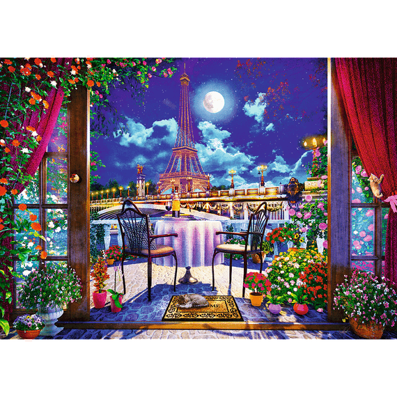 Pazl / Пазлы / Puzzles - "1000 Premium Plus" - Tea Time: Parisian Moonlight