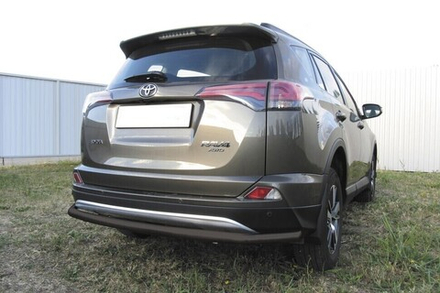 Защита заднего бампера Toyota Rav-4 (2015-2019) d57 длинная черная