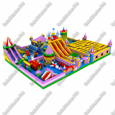 Большая площадка с высокой горкой "Дино-городок" 25*20*8 м