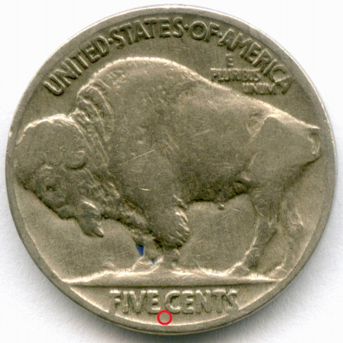 5 центов 1935 год (без знака - Philadelphia). США. Индеец с бизоном. Медно-никель VF