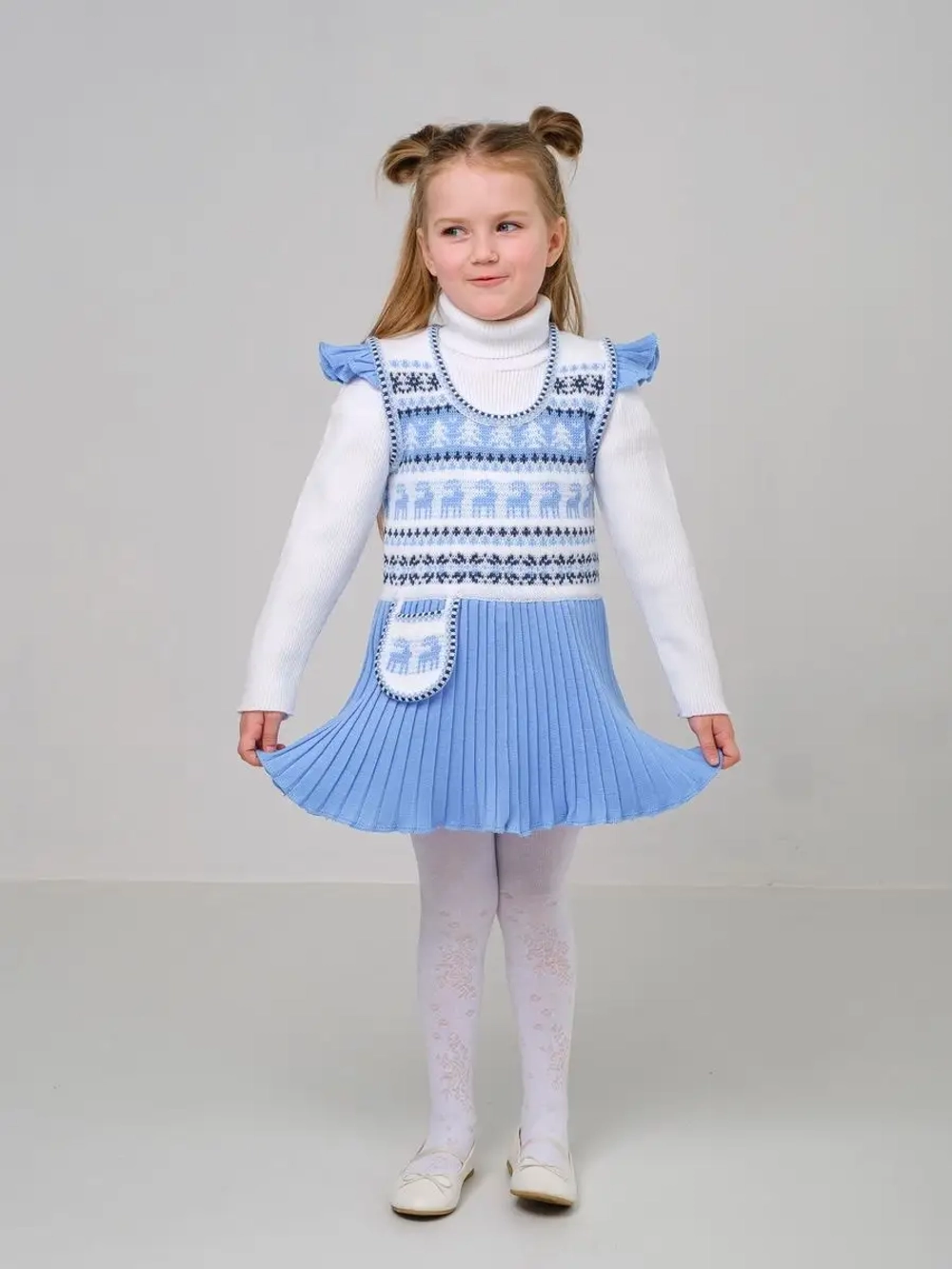 Сарафан вязаный с плиссе