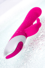 Розовый вибратор с клиторальным стимулятором ELLY с подогревом - 21,5 см. (Цвет: розовый)