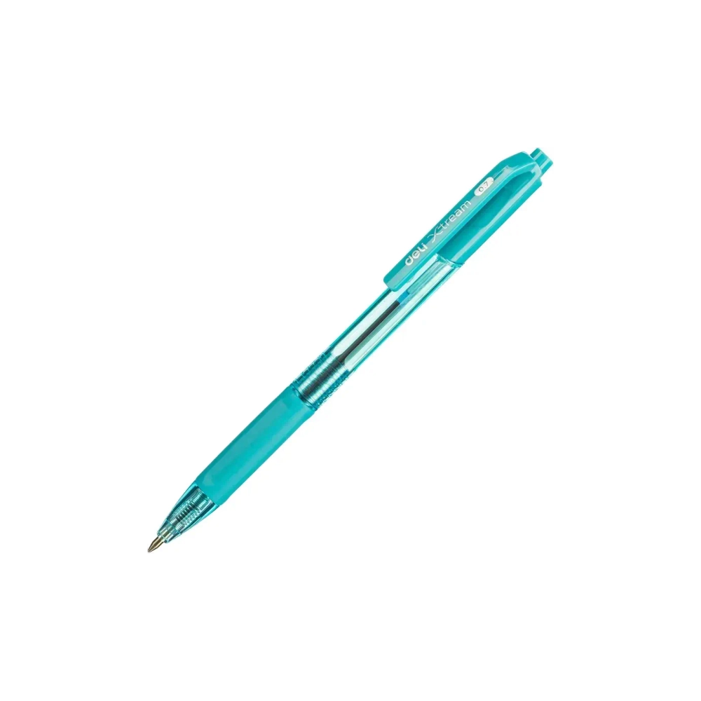 Ручка Deli X-tream авт. 0.7 резин. манжета, корпус бирюзовый, масл. осн. синий EQ02330
