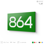 Номер на дверь 864, табличка на дверь для офиса, квартиры, кабинета, аудитории, склада, зеленая 120х70 мм, Айдентика Технолоджи