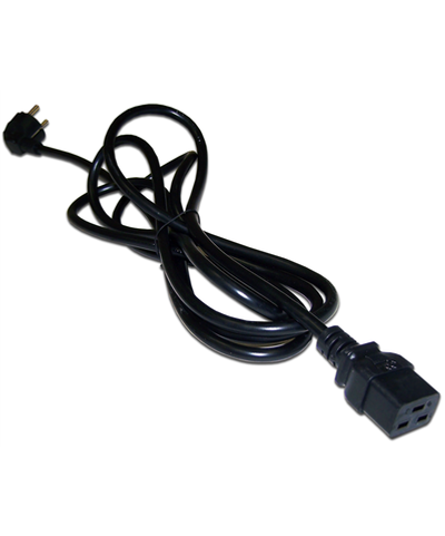 Шнур питания C19-Schuko угловая, 3х1.5, 220В, 16А, черный, 2 метра