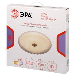 Светильник потолочный светодиодный ЭРА Классик без ДУ SPB-6 Chester 48W-5K WH+GD 5000К белый/золото | Светильники SPB-6 без ДУ