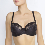 Бюстгальтер с мягкой чашкой с эффектом тиснения (Размер: 80F) (Цвет: черный)