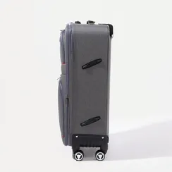 Чемодан большой 28", отдел на молнии, 2 наружных кармана, кодовый замок, цвет серый