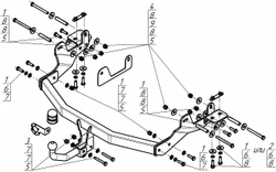 Фаркоп Motodor для Hyundai H1, Starex, Grand Starex 2008 - н.в (оцинкованный шар)(паспорт и сертификат в комплекте)(без электрики) 90912-A