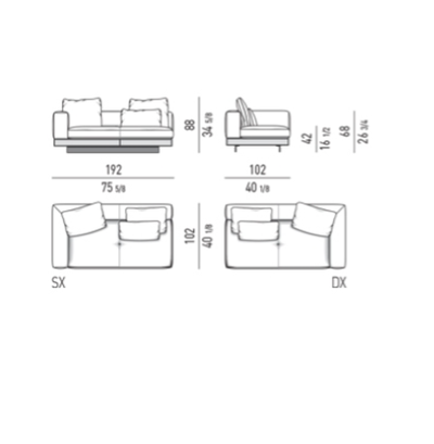 Connery sofa by Minotti Set 3 module 2