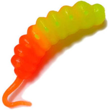 Мягкая приманка TroutMania Lohmatka 1,8", 4,57см, 1,7гр, цв.208 Chartres&Orange (Bubble Gum), уп.8шт