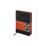 Ежедневник датированный 2026, МАЛЫЙ ФОРМАТ 100х150 мм, А6, BRAUBERG "Rainbow", под кожу, черный, 117257