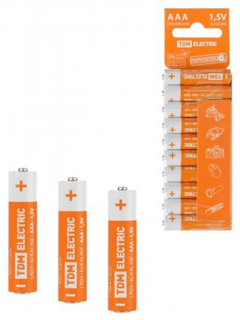 Элемент питания (Батарейка-мизинчиковая) LR03 AAA Alkaline 1,5V SC-10 TDM SQ1702-0057