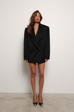 Жакет двубортный черный