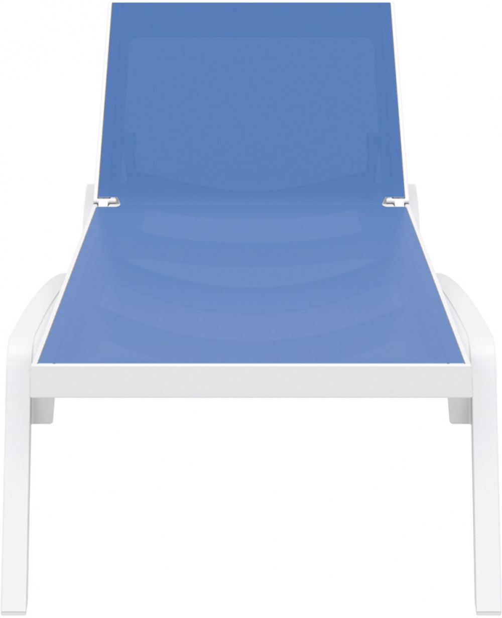 Шезлонг-лежак пластиковый Siesta Contract Pacific, белый, синий