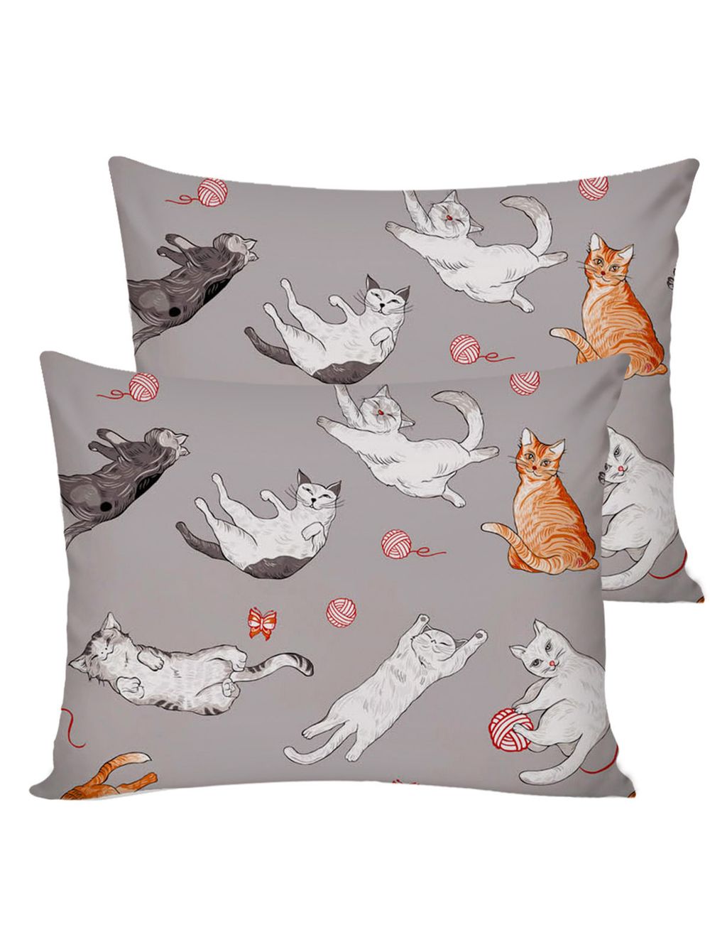 Постельное белье "Kitties" 2-спальный   наволочки 50х70 2шт Простынь на резинке 160х200 см  Пододеяльник 175х215 см  Сказка сатин