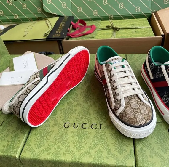 Мужские кеды GUCCI TENNIS, бежевый