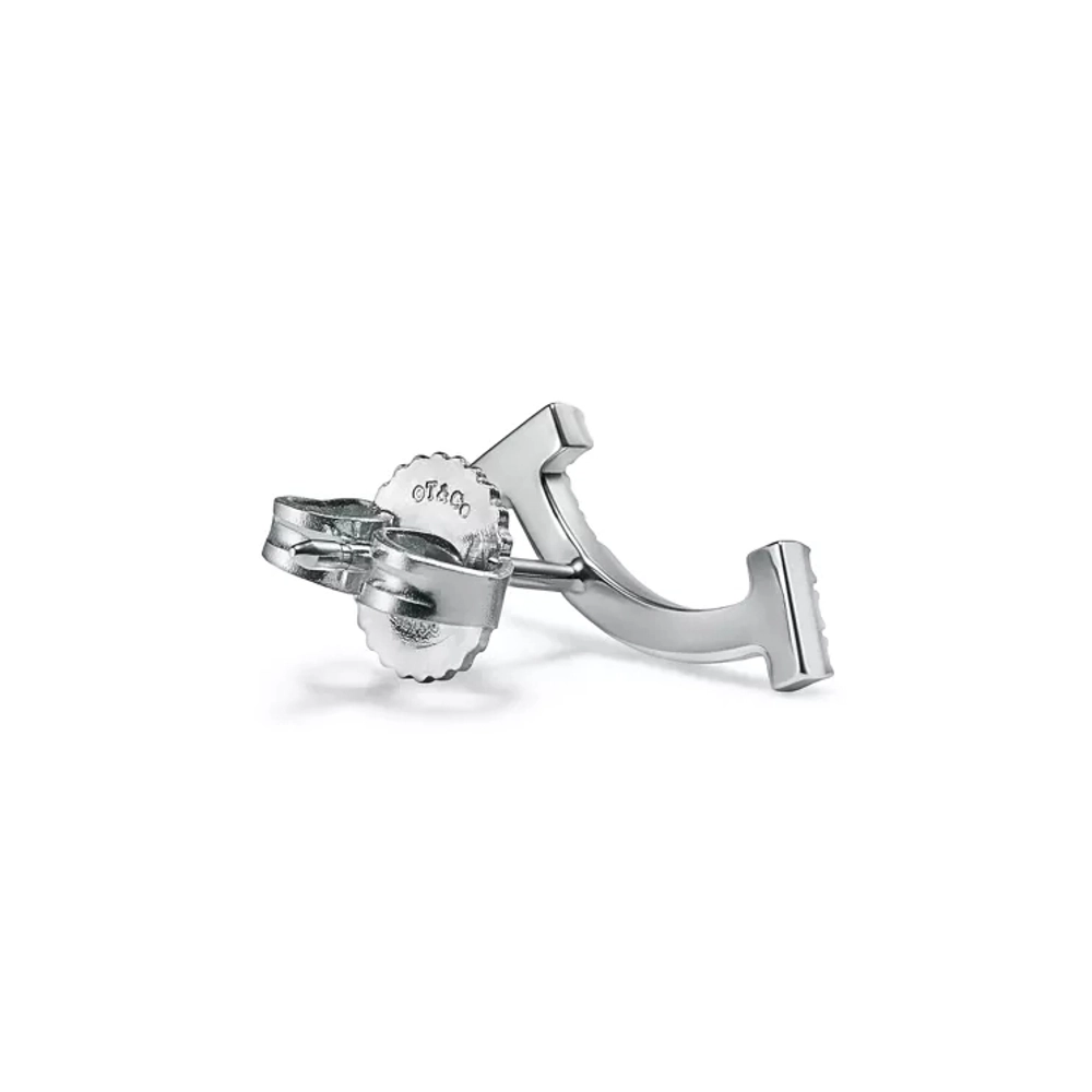 Серьги из белого золота 18k с бриллиантами, Tiffany 💎 T smile New