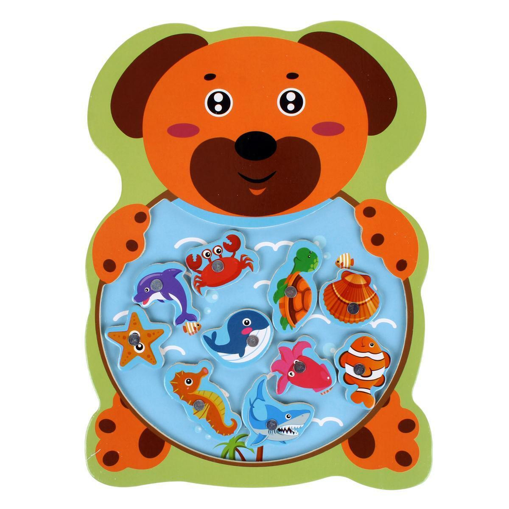 Развивающая игрушка деревянная Рыбалка простая ., C-41896