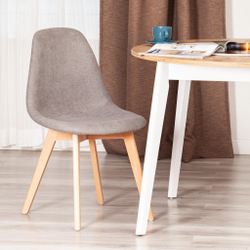 Стул CINDY SOFT (mod. C1021F1-1) фактурный велюр/дерево бук, 55 х 48 х 83 см, Серый LY1701-26 / натуральный (Комплект из 4 шт.)