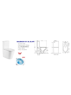 Унитаз компакт WeltWasser WW SALZBACH 011 XL GL-WT  10000013372 белый глянец