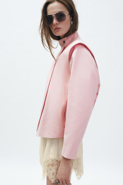 ZARA ДВУБОРТНАЯ КУРТКА С ПУГОВИЦАМИ — ZW COLLECTION, РОЗОВЫЙ