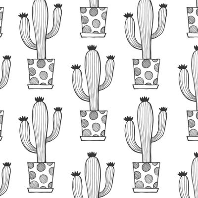 КАКТУСЫ НА БЕЛОЙ ТКАНИ