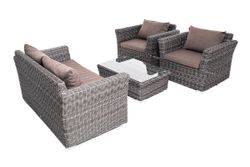 "Капучино Cингл" лаунж-зона из искусственного ротанга, цвет графит