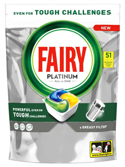 Таблетки для посудомоечной машины Fairy 51 шт Platinum