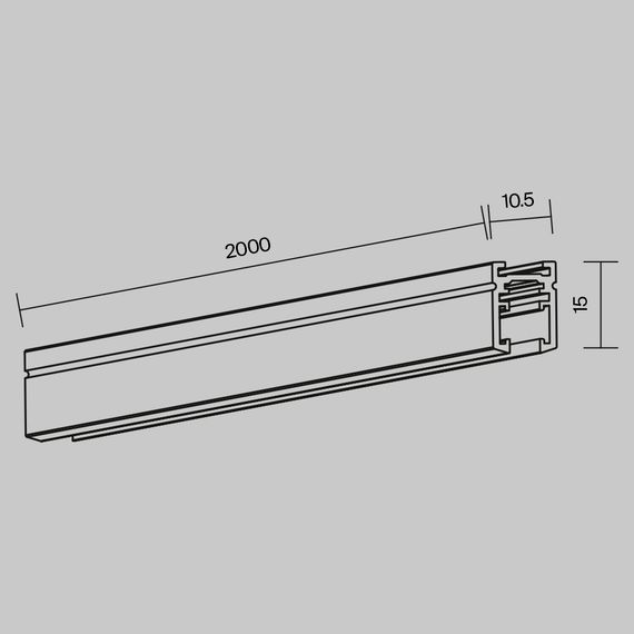 Шинопровод накладной 2м Maytoni Technical LEVITY Busbar trunkings Levity TRX184-112B-1