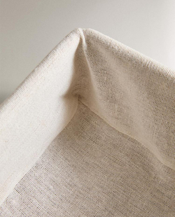 ZARA HOME КВАДРАТНАЯ КОРЗИНА С ТЕКСТИЛЬНОЙ ПОДКЛАДКОЙ, СВЕТЛО-БЕЖЕВЫЙ