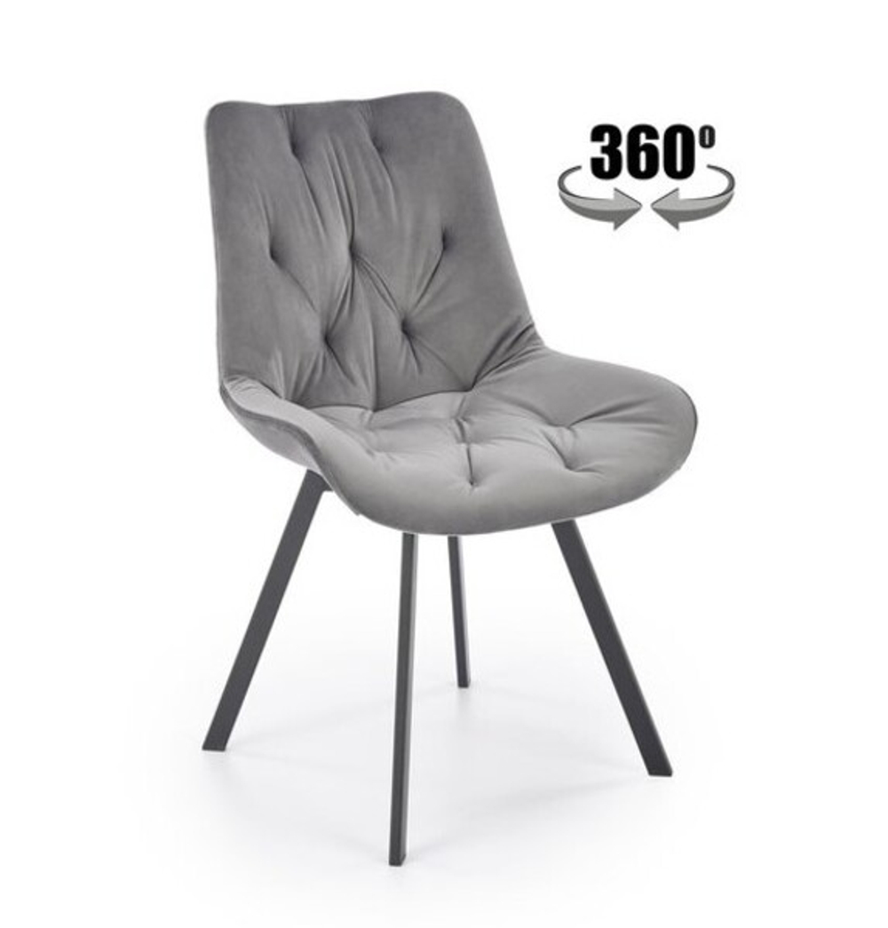 Стул HALMAR K519 серый/черный, поворотный