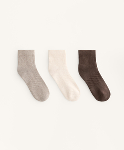 OYSHO Три пары спортивных носков-сникеров с язычком из смесового хлопка, коричневый меланж