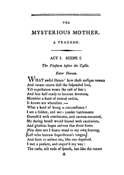 The Mysterious Mother. A Tragedy | Horace Walpole