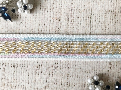 Тесьма текстиль с бисером, ш. 2,2 см.