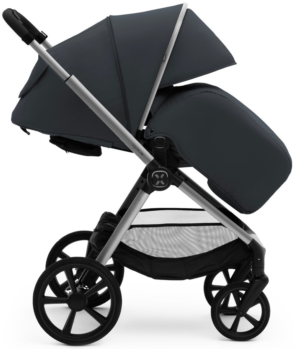 Коляска Agex Life 3 в 1 хромированная рама с автокреслом i-Safe Grey ALM606 Midnight Grey (Темно-серый)