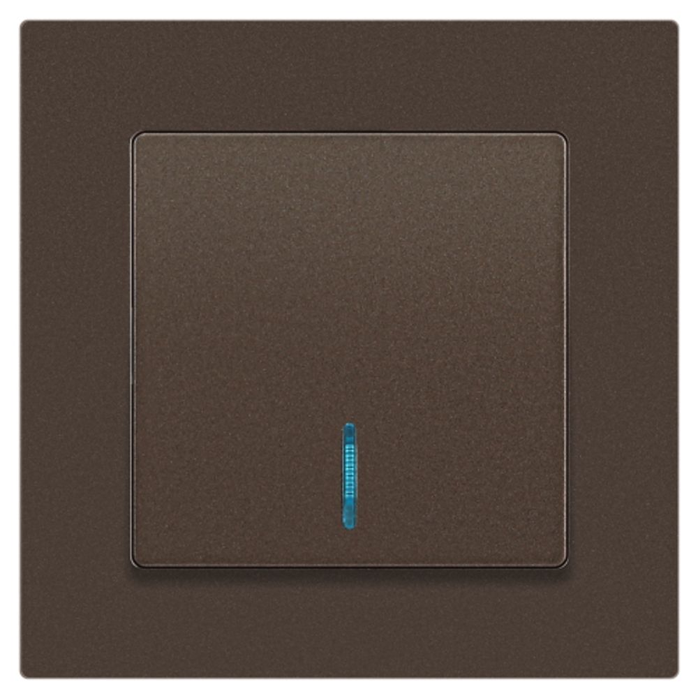 Выключатель Intro Accent 6-102-08 с подсветкой, 10А-250В, IP20, СУ, AL/CU, бронза | Intro
