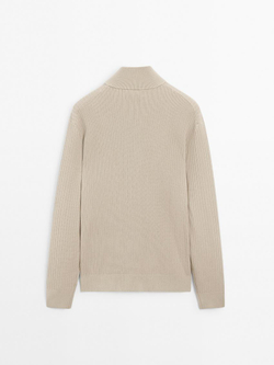 Massimo Dutti Свитер с воротником-стойкой, дымчатый