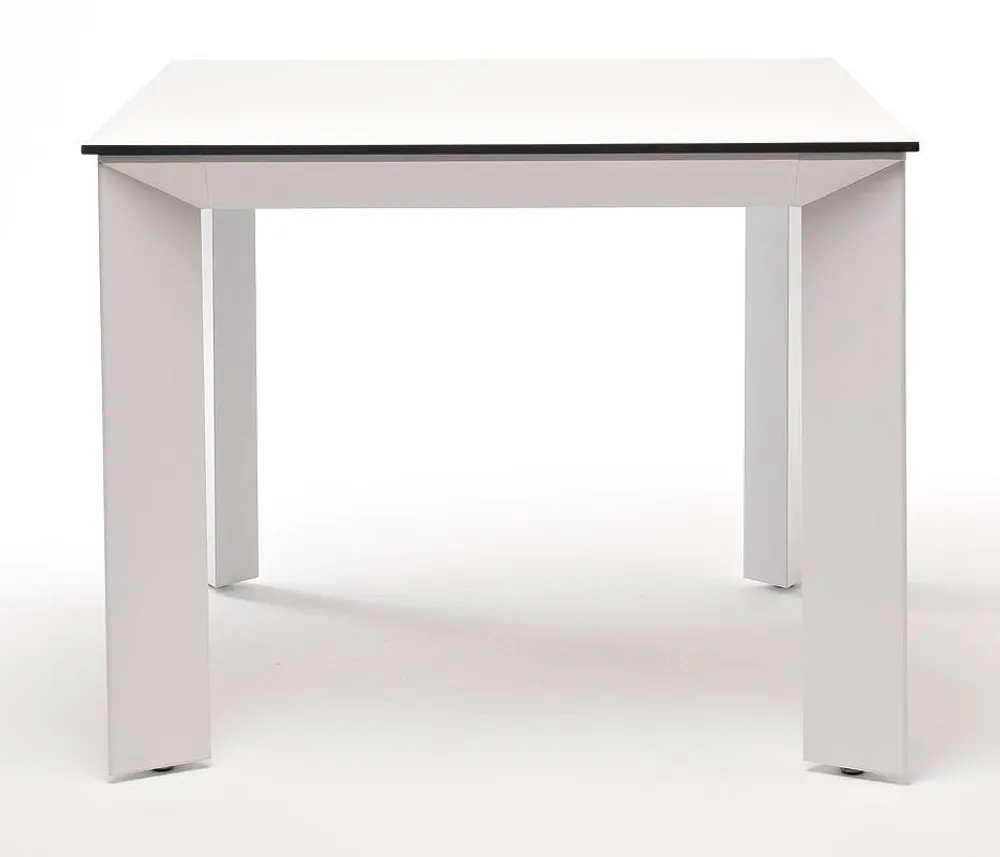 "Венето" обеденный стол из HPL 90х90см, цвет молочный, каркас белый