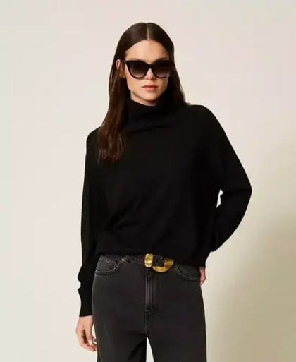 TWINSET Свитер с декоративным плетением на груди