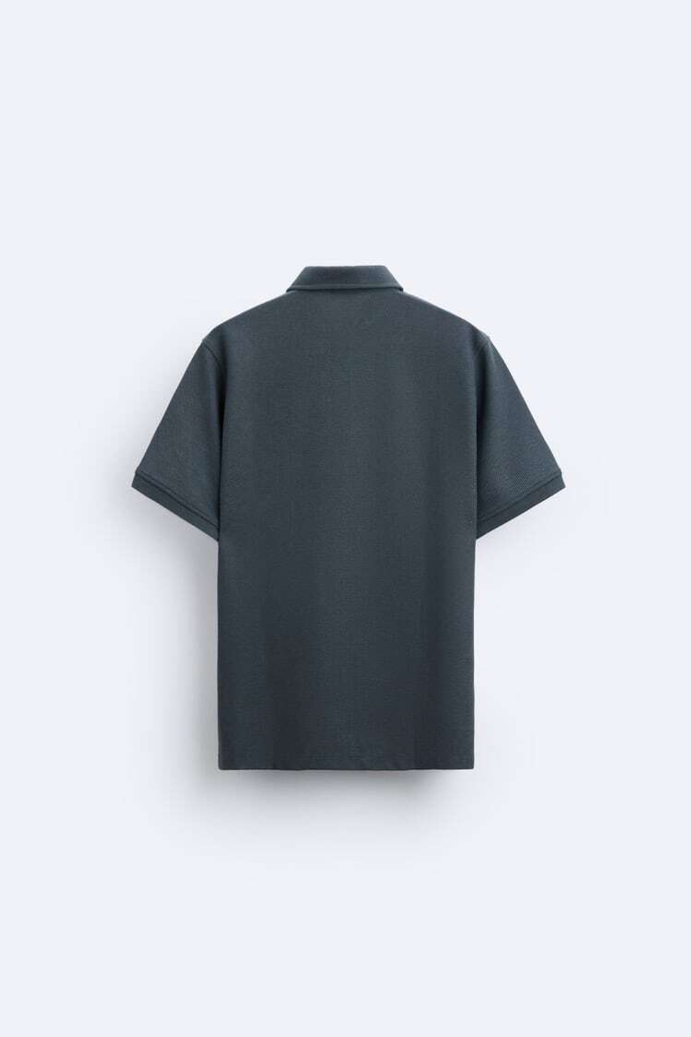 ZARA ПОЛО ИЗ РЕЛЬЕФНОЙ ТКАНИ, СИНИЙ