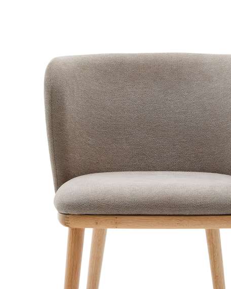 Стул Ciselia, коричневый шенилл, ножки из массива ясеня