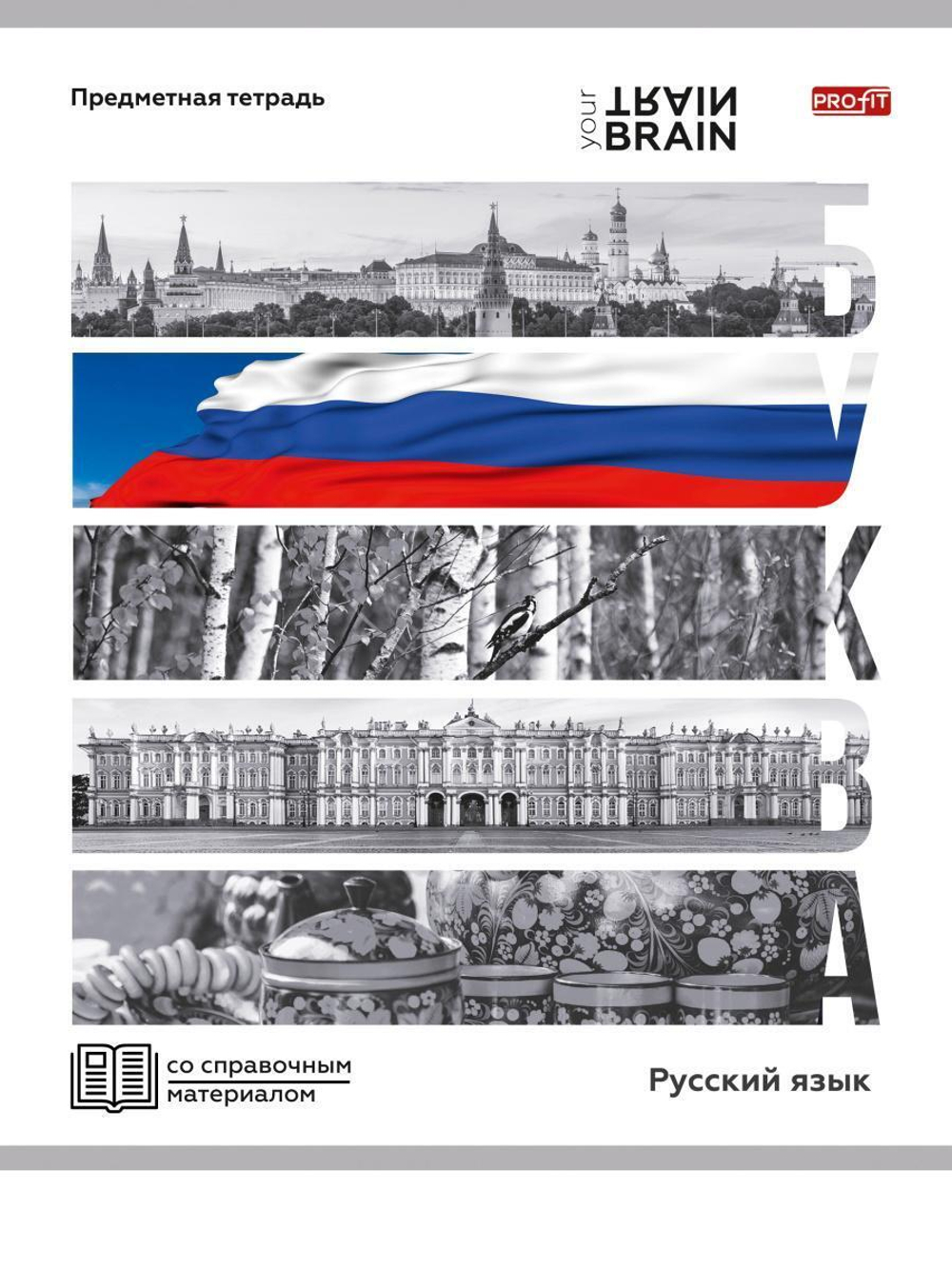 Тетрадь предметная 48л. линия Русский язык "Контрасты" (Проф-Пресс)